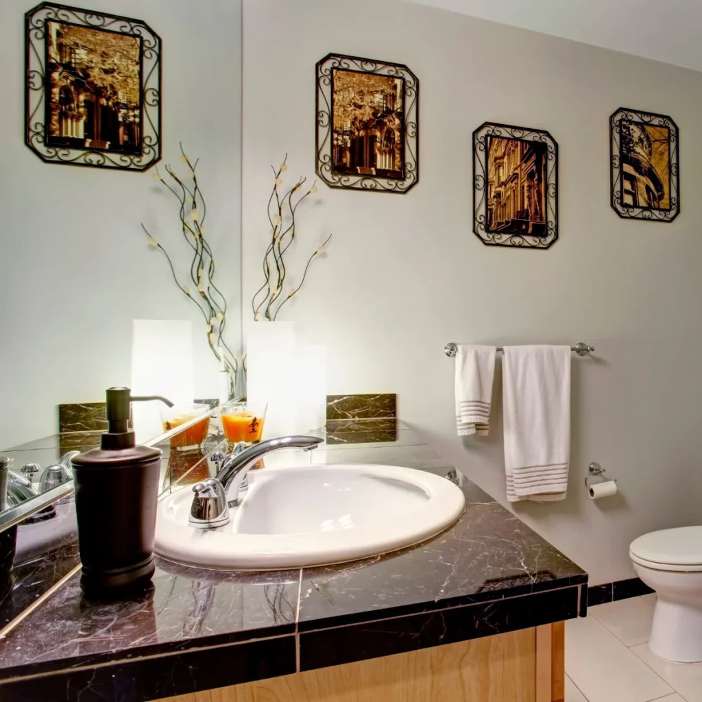 Dark Granite Bathroom Countertop