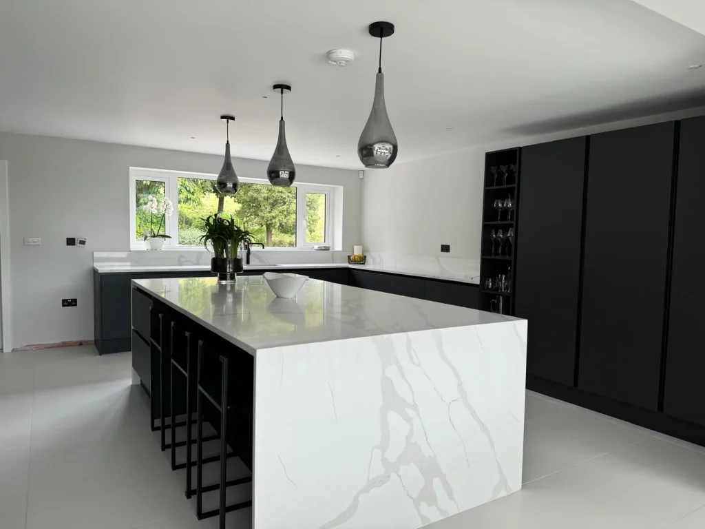 Fugen Superior Calacatta Quartz Kitchen Worktops & Island