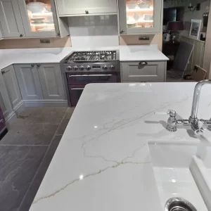 Fugen Calacatta Oro 20mm Kitchen Island Worktops With Sink Cut Out