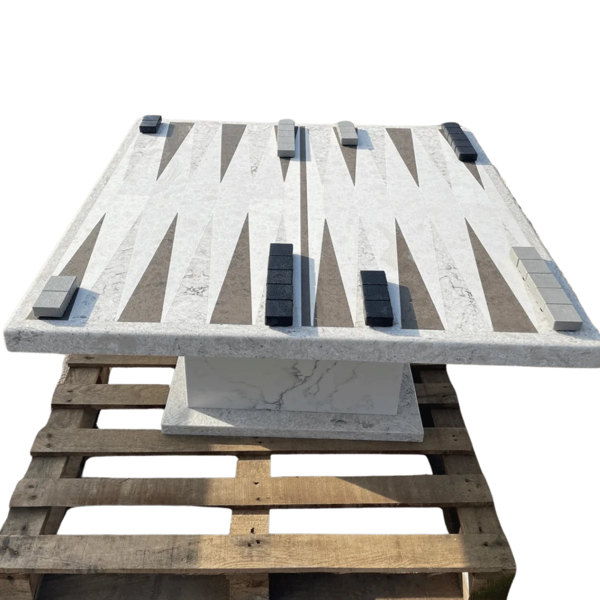 Quartz Backgammon Tables - Outdoor Games Table Made from Stone in Yorkshire